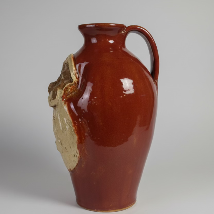 Santa Claus Face Jug St nick calhoun pottery handmade sculpted