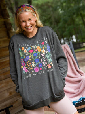 Spread Kindness like wildflowers sweatshirt with pockets  by Natural Life