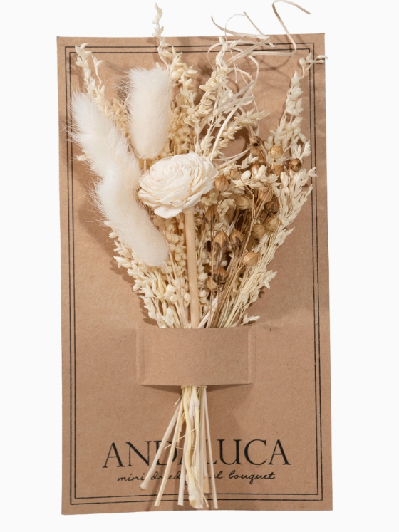 Dried flower bundle Ivory wildflowers.  Mini bouquet arrangement Wildflowers soft neutral colors