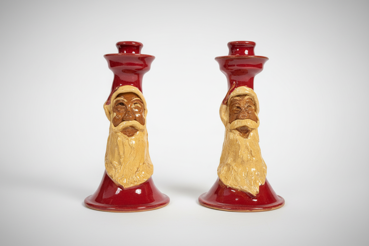 candlestick with santa