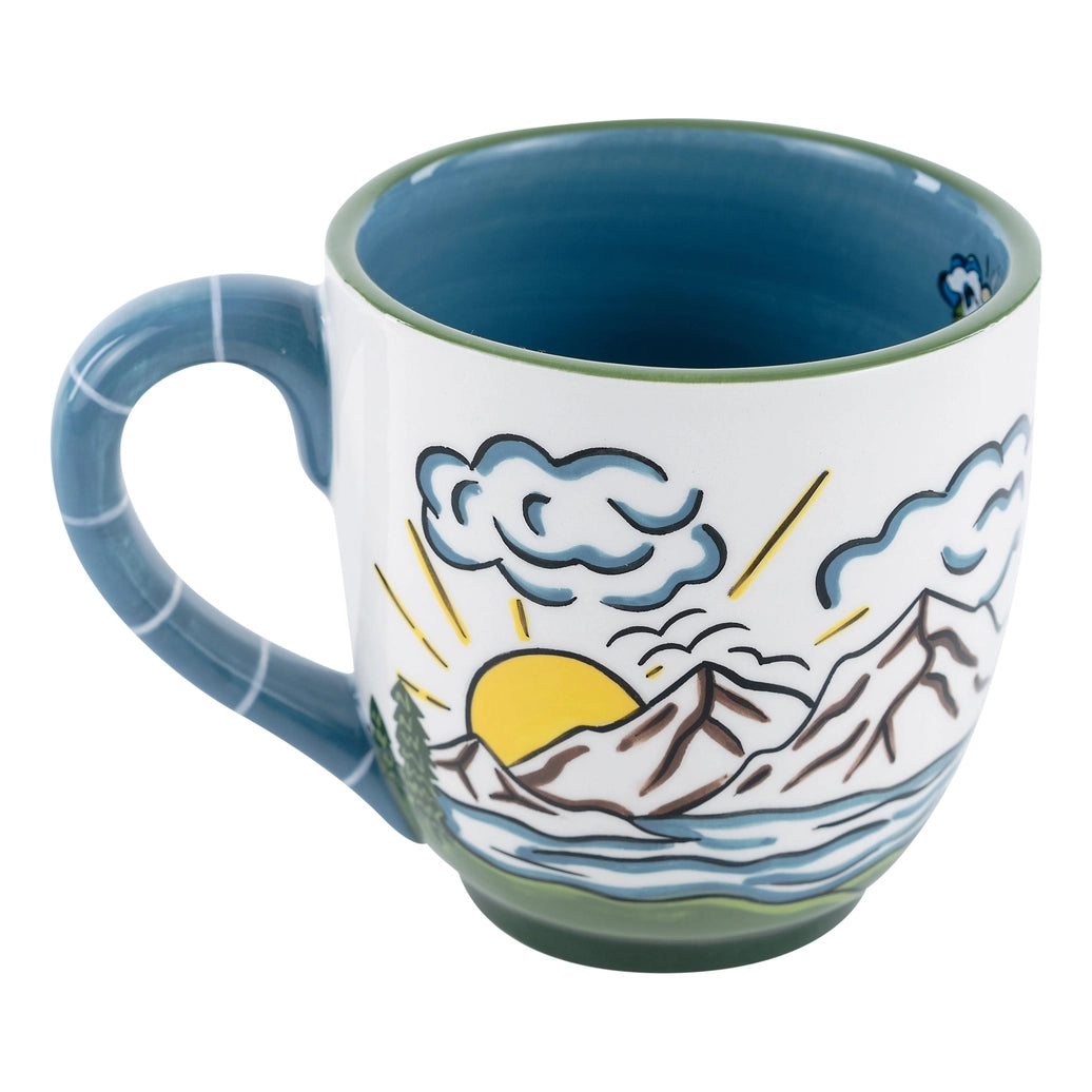 Ceramic mug 16 ounce with mountains water and sunshine reads Sometimes you need to change your altitude