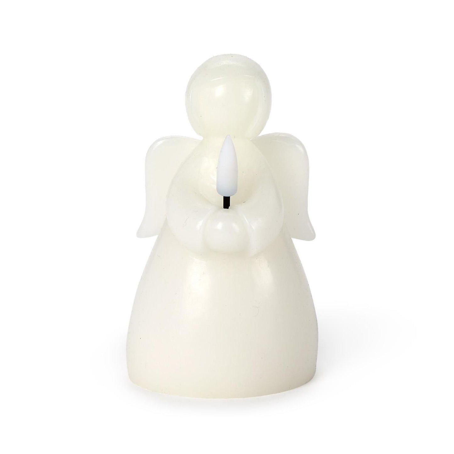 Angel LED light up. Looks and feels like wax. Flameless candle decor in gift box.