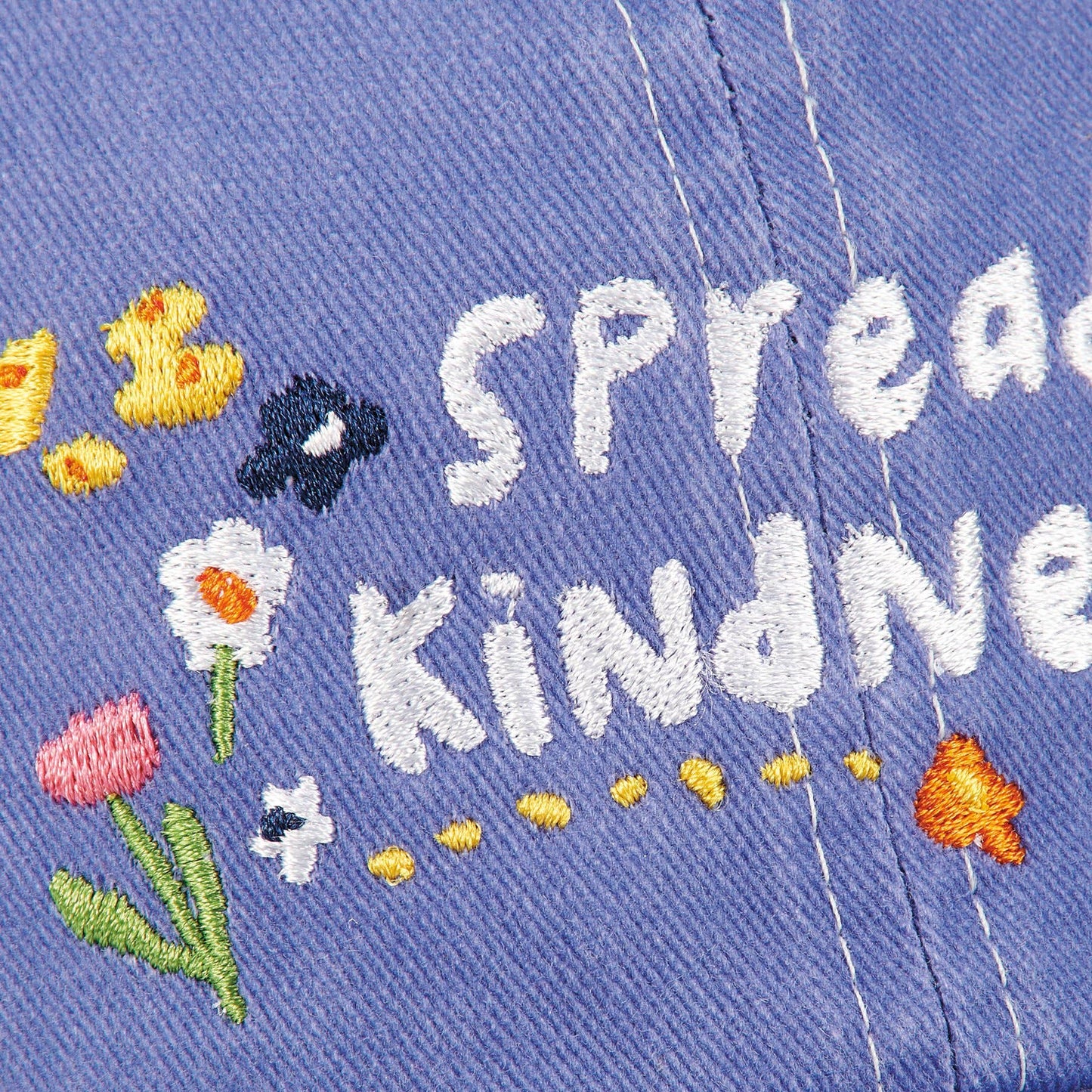 Spread Kindness Baseball Cap blue hat with flowers adjustable