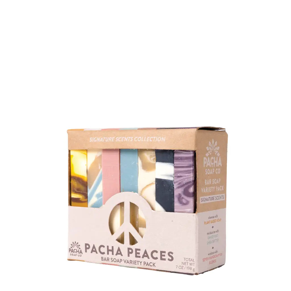 Pacha peaces Natural soap set of 7 small bars. almond milk coconut lemon sea salt