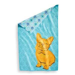 Frenchie dog Blue Multi Dishtowel Super Absorbent. Eco Friendly, Recycled towl
