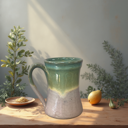 Coffee mug 12 ounces handmade pottery cup ceramic mug with handle wide bottom