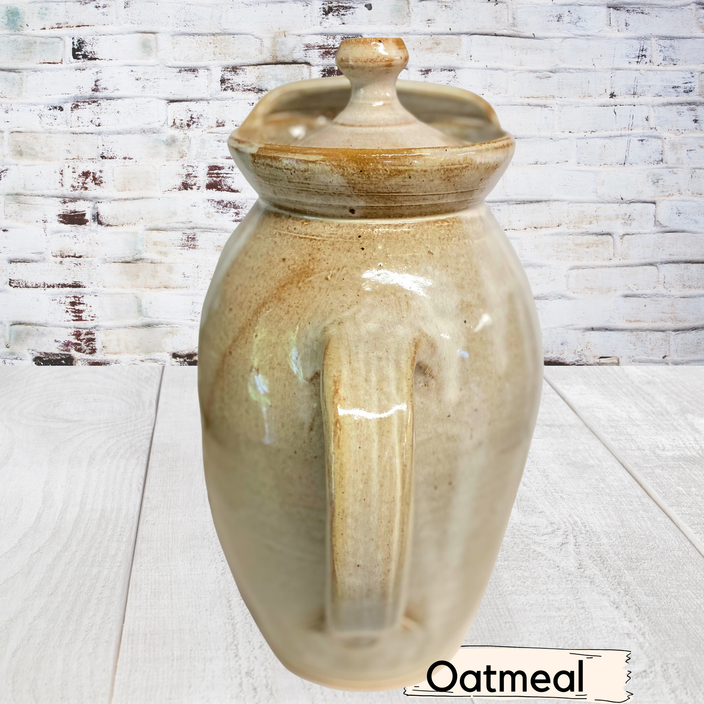 Large pitcher with lid tea, coffee, serving. Steep tea pottery handmade ceramic teapot