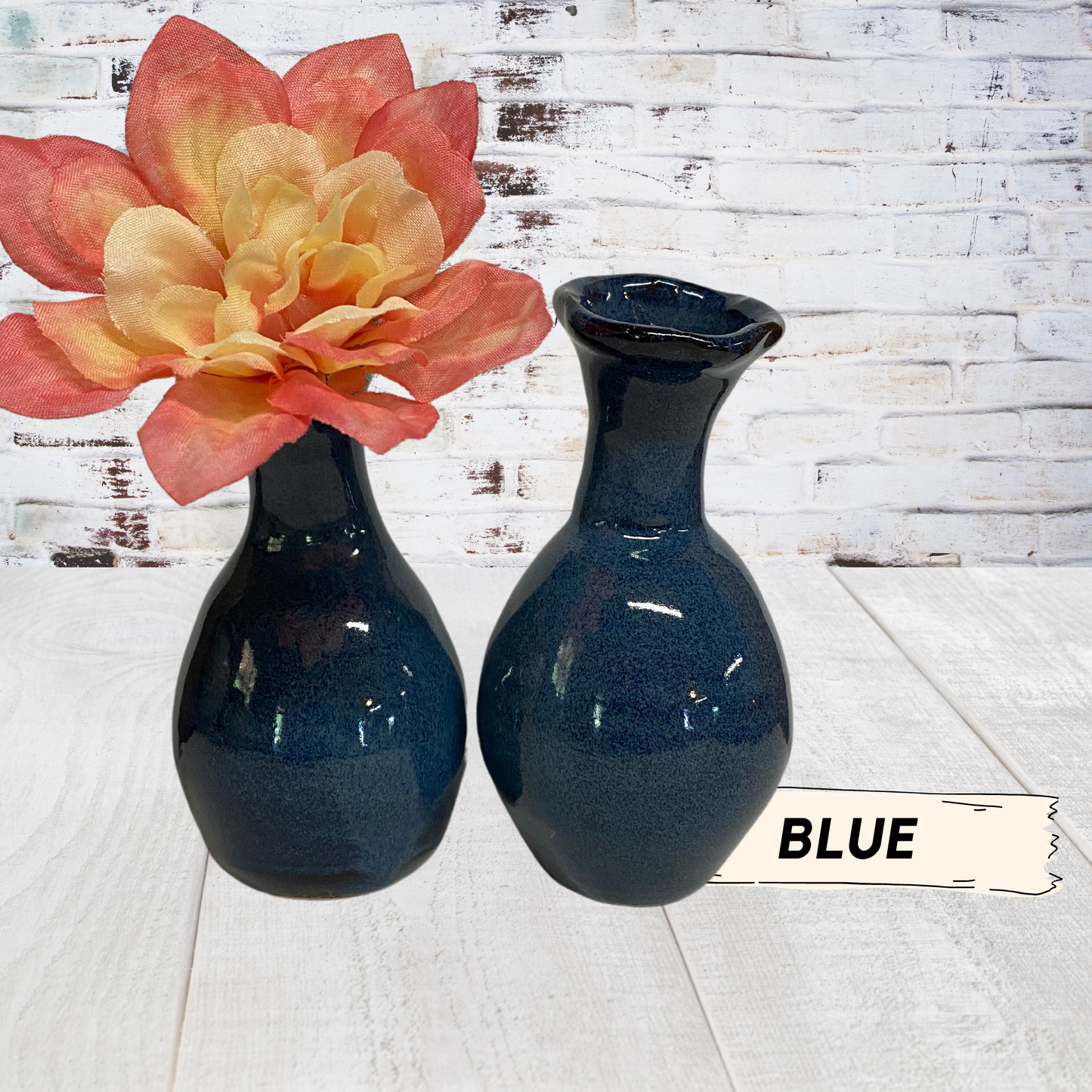 Small vase for flowers with tilted neck. weed pots, tiny vase for small blooms. Pottery handmade
