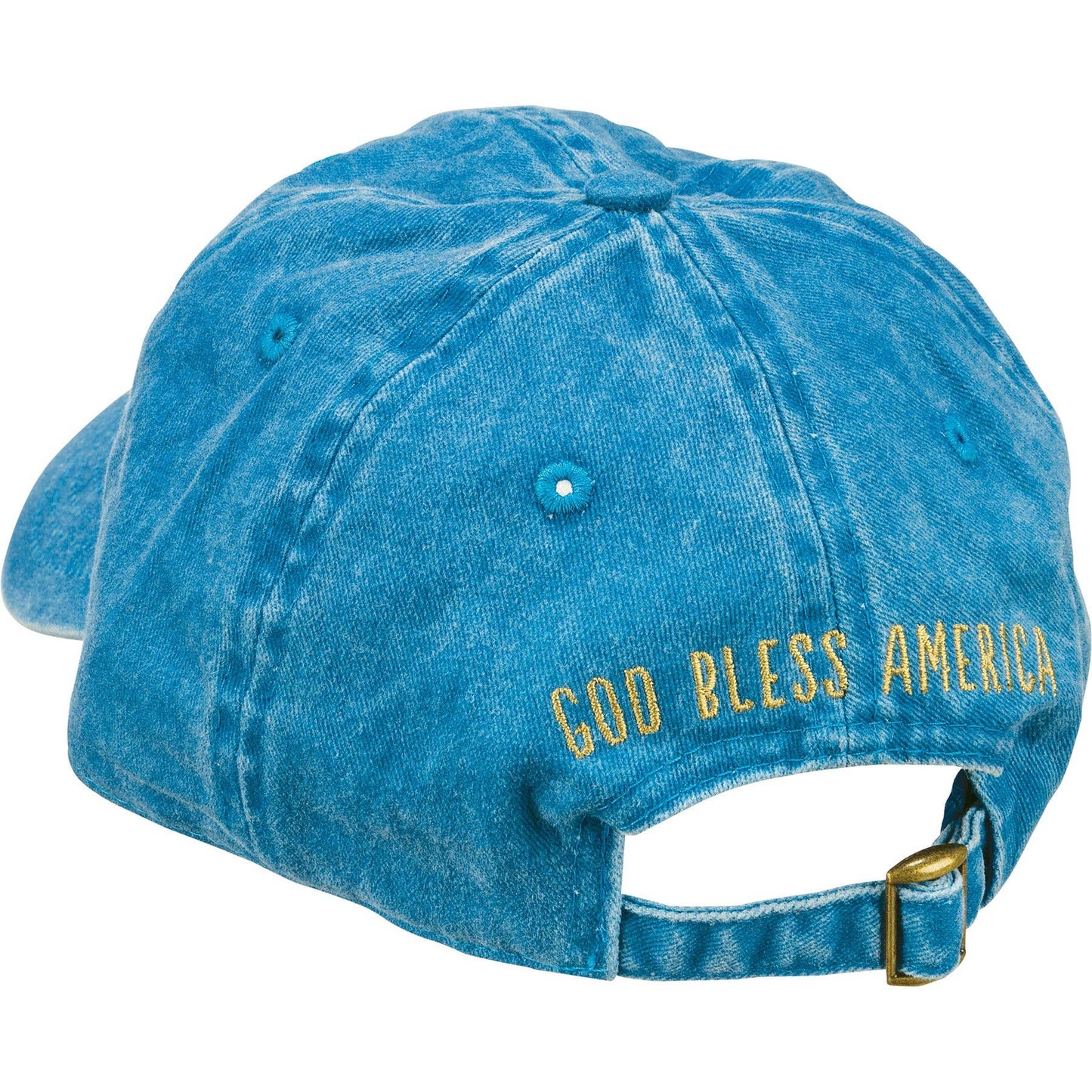 God Bless America Baseball Cap. Red white blue with flowers 250 years