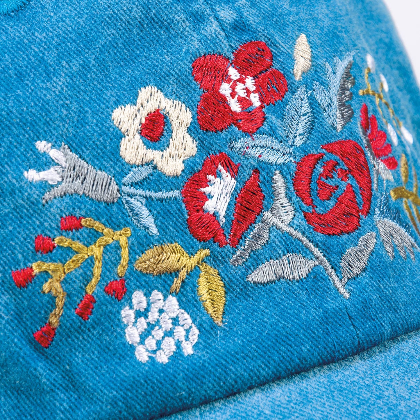 God Bless America Baseball Cap. Red white blue with flowers 250 years