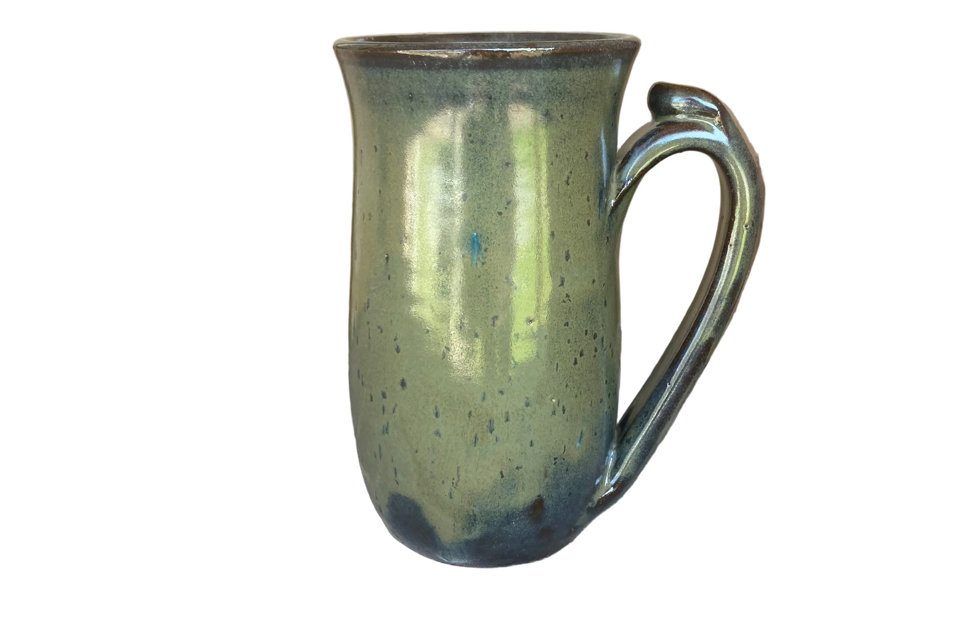 Green pottery mug 