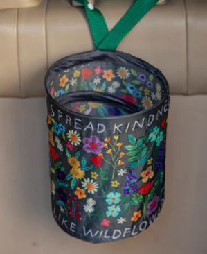 Pop up car trash can by Natural Life boho reads spread kindness