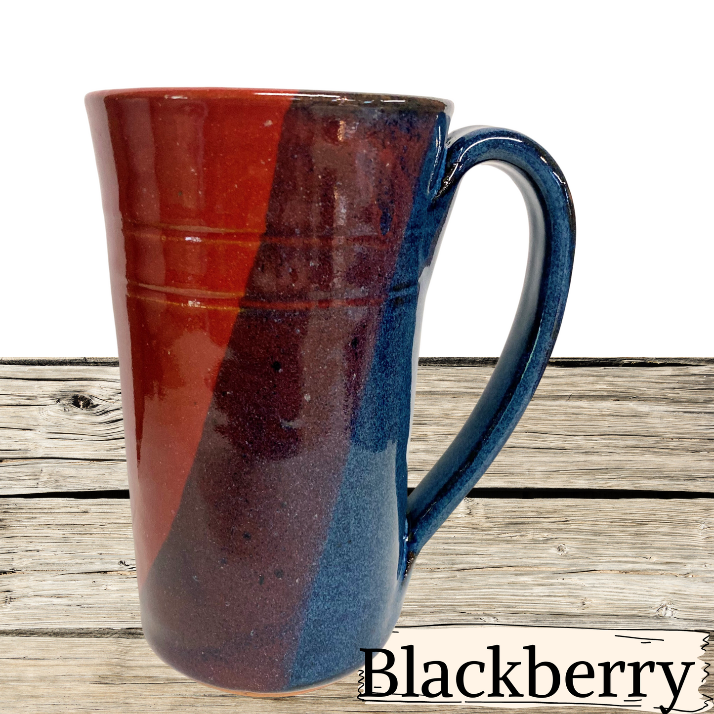 Large coffee mug straight sided. Ceramic cup or mug for coffee or tea