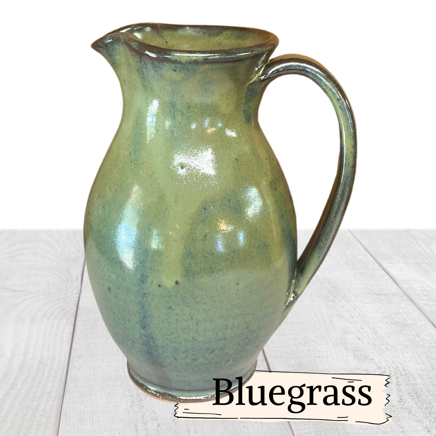 Water or Ice Tea Pitcher quart size  handmade pottery for coffee steep tea pour spout handle. Small to medium size