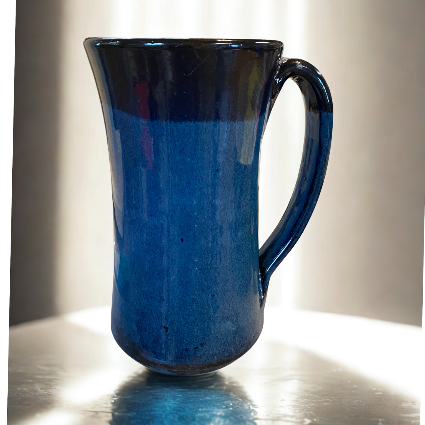 Large Coffee mug holds 12 to 14 ounces Pottery cup wide handle Tea glass