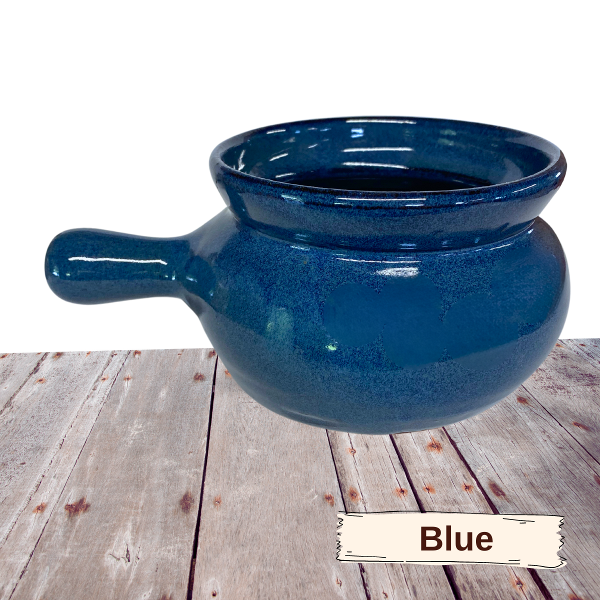 Chili bowl with long handle  French onion soup bowl. Individual pottery bowl