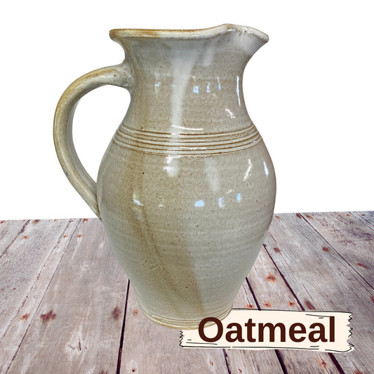 Water or Ice Tea Pitcher quart size  handmade pottery for coffee steep tea pour spout handle. Small to medium size