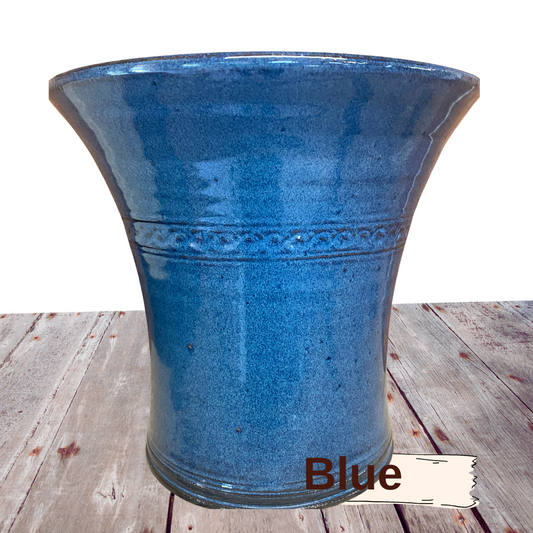 Utensil holder and Wine Chiller handmade pottery large vase wide jar