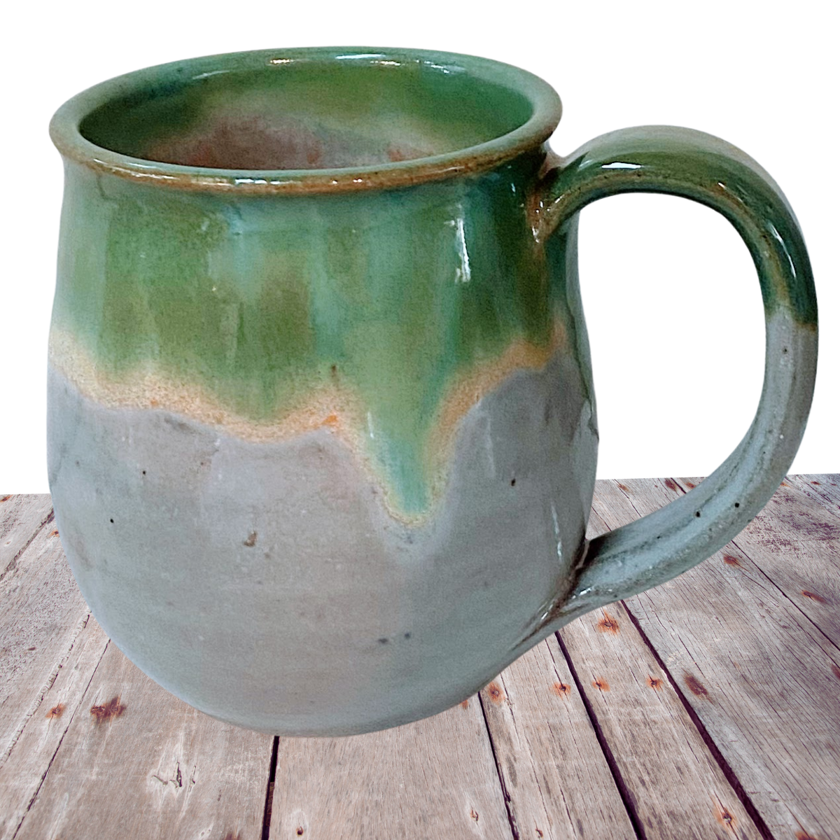 Coffee mug handmade pottery cup short 6-8 ounces. Short ceramic tea cup