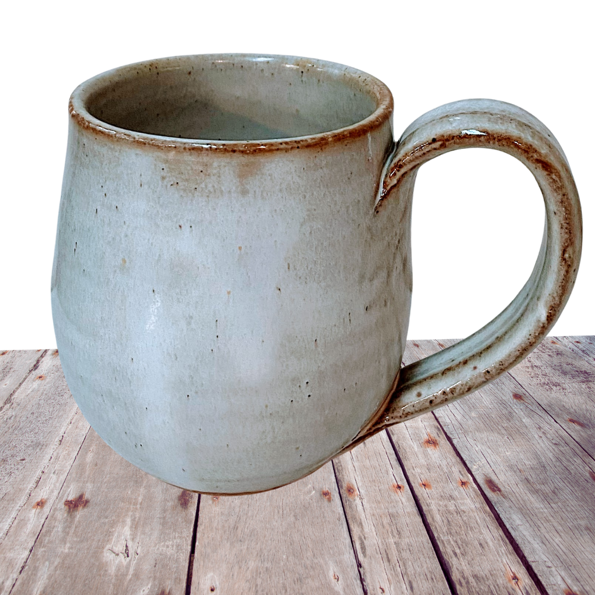 Coffee mug handmade pottery cup short 6-8 ounces. Short ceramic tea cup