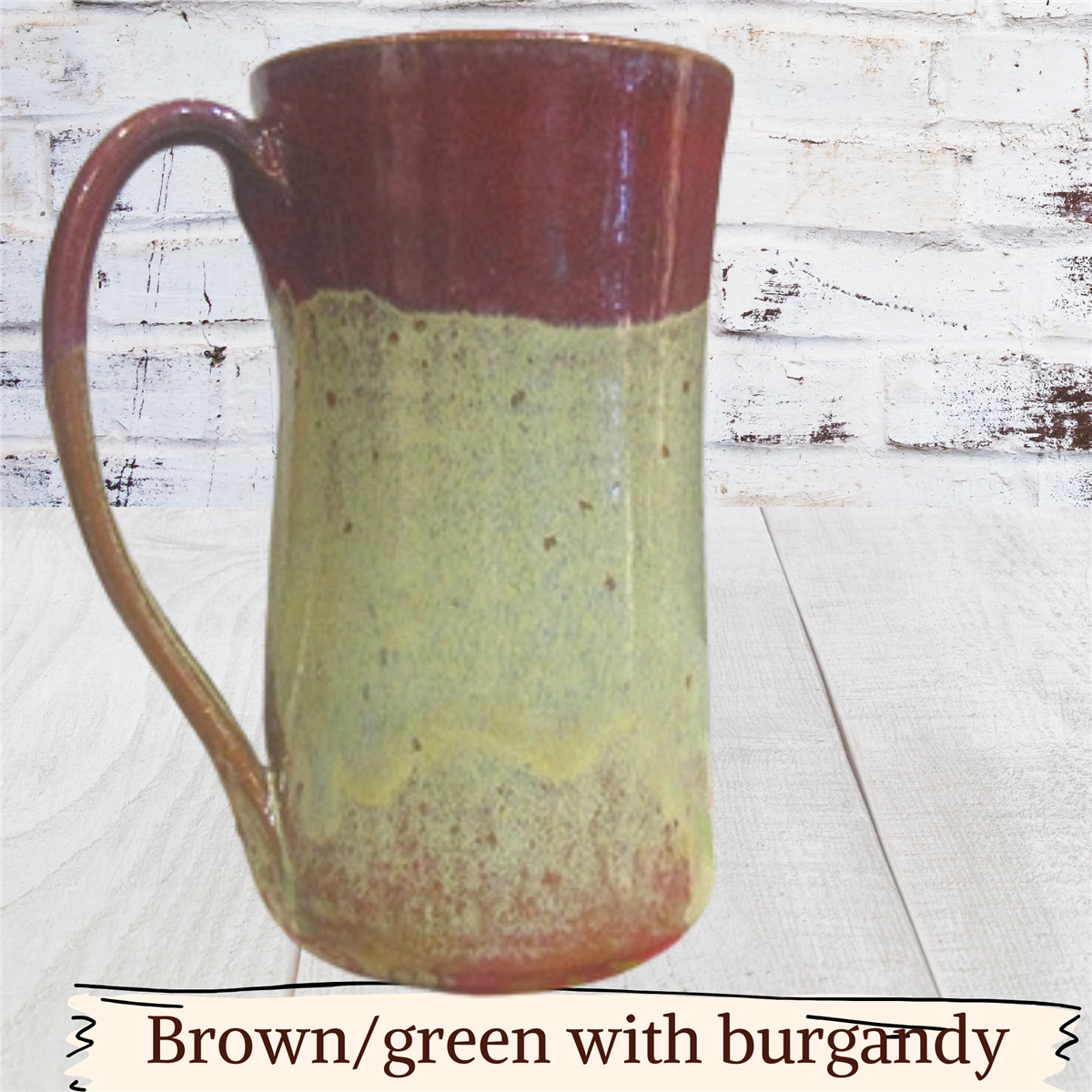 Large coffee mug holds 18 ounces handmade pottery