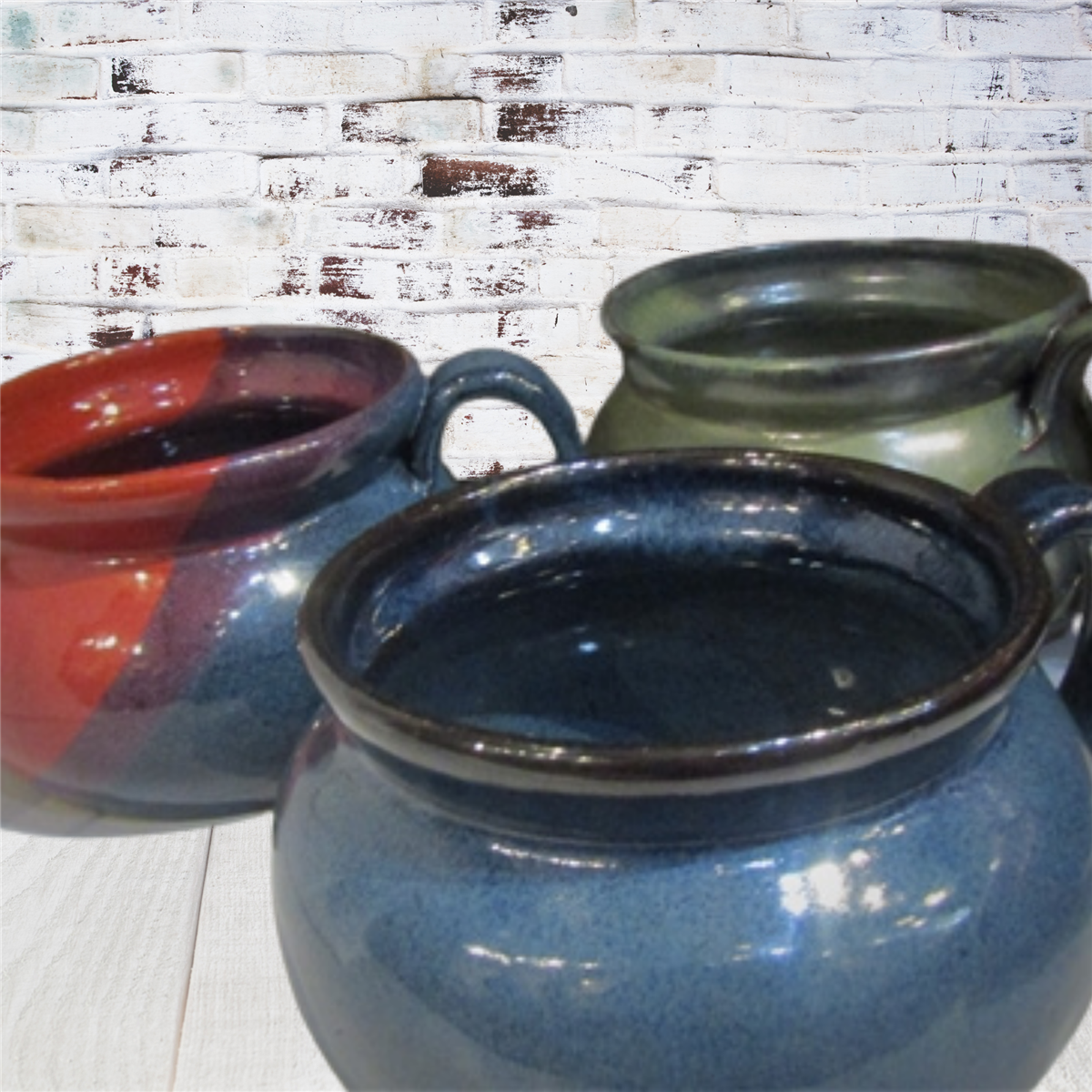 Chili bowl for soup, French onion soup, pottery bowl with handle