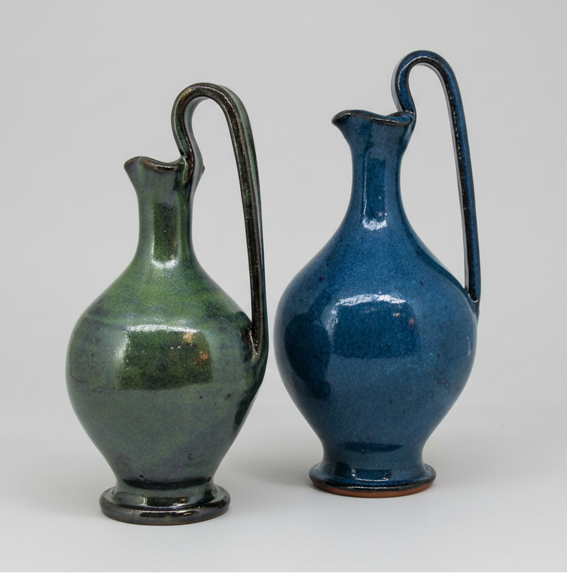 Biblical Rebekah Pitcher. Small pottery pitcher with handle. Living water