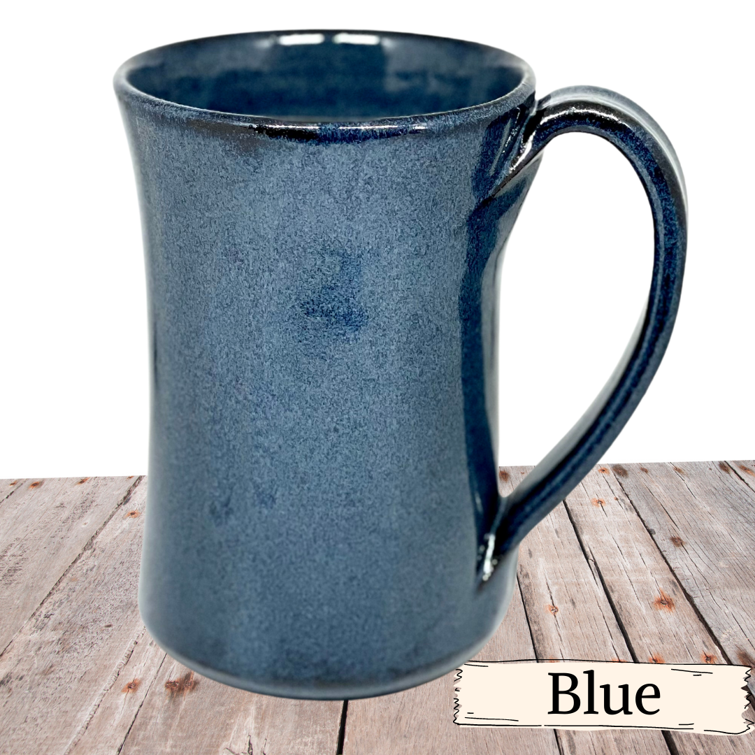Large Coffee mug holds 12 to 14 ounces Pottery cup wide handle Tea glass