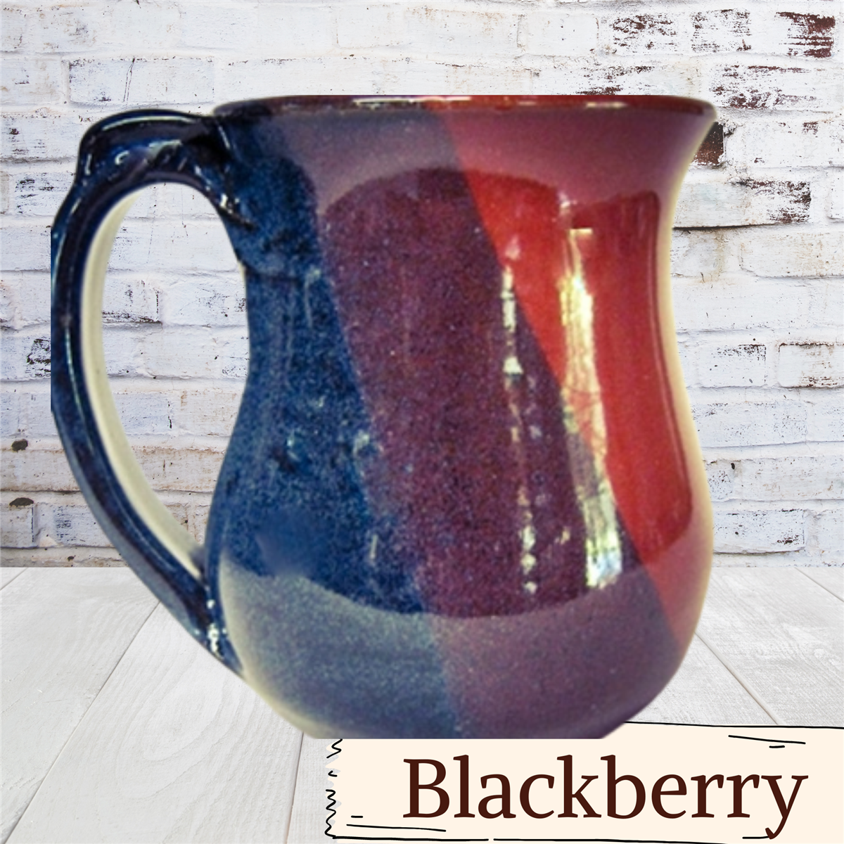 Coffee mug with thumb rest. Handmade pottery. Ceramic tea cup. 12 ounce mug