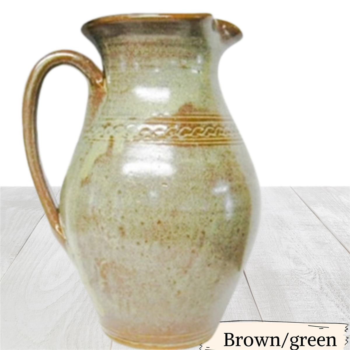 Water or Ice Tea Pitcher large handmade pottery for coffee steep tea pour spout handle