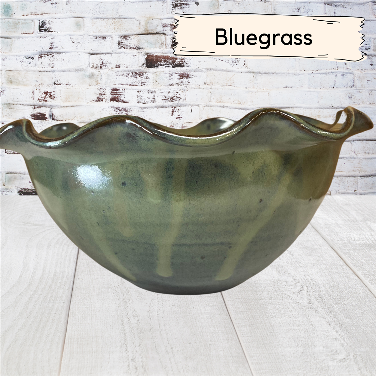 Pottery serving bowl for salads or vegatables. Large ceramic dish