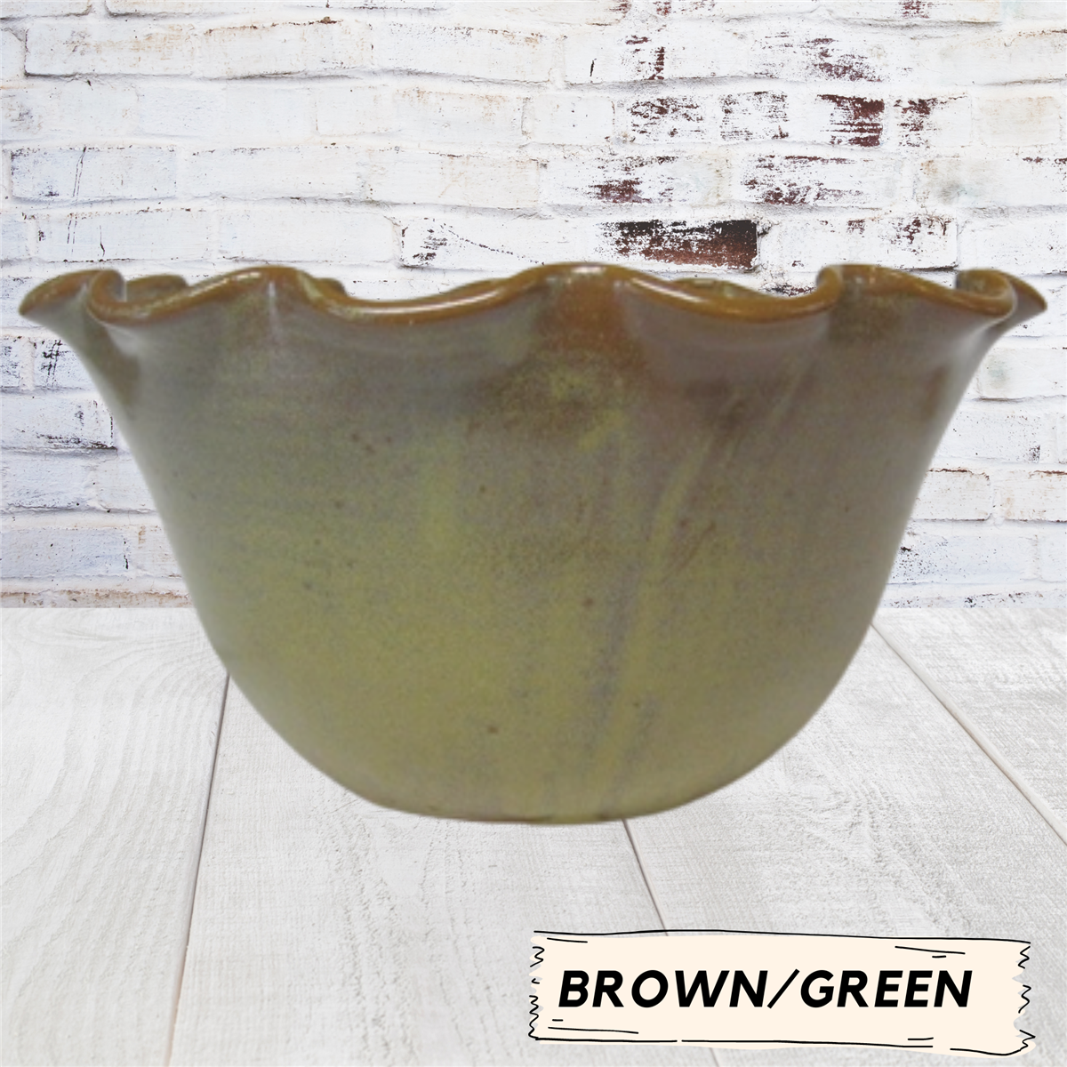 Pottery serving bowl for salads or vegatables. Large ceramic dish