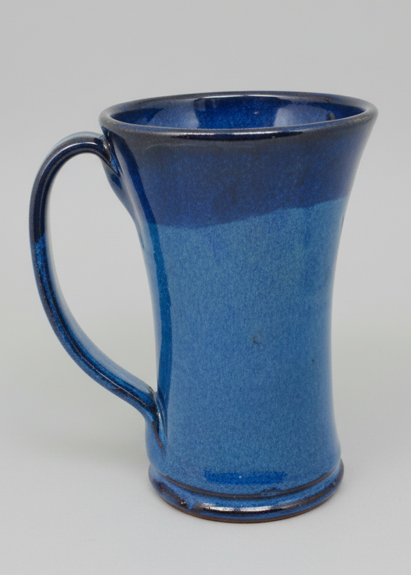 Coffee mug 12 ounces pottery with handle handcrafted. Fits under one cup coffee makers