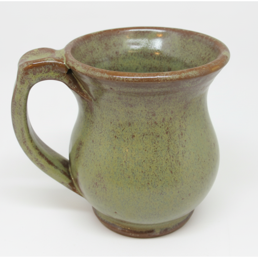 Coffee mug with thumb rest. Handmade pottery. Ceramic tea cup. 12 ounce mug