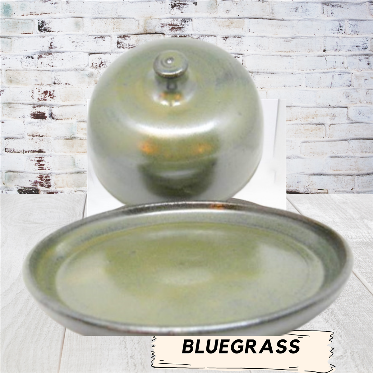 Butter dome. 2 pc set with tray. Handmade pottery covered butter dish or cheese dome