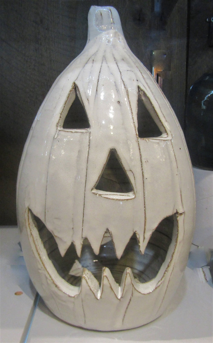 Jack O Lantern with happy cut out face for candle, electric or battery lights. For Indoors or outdoors. Fall, Thanksgiving, Halloween.