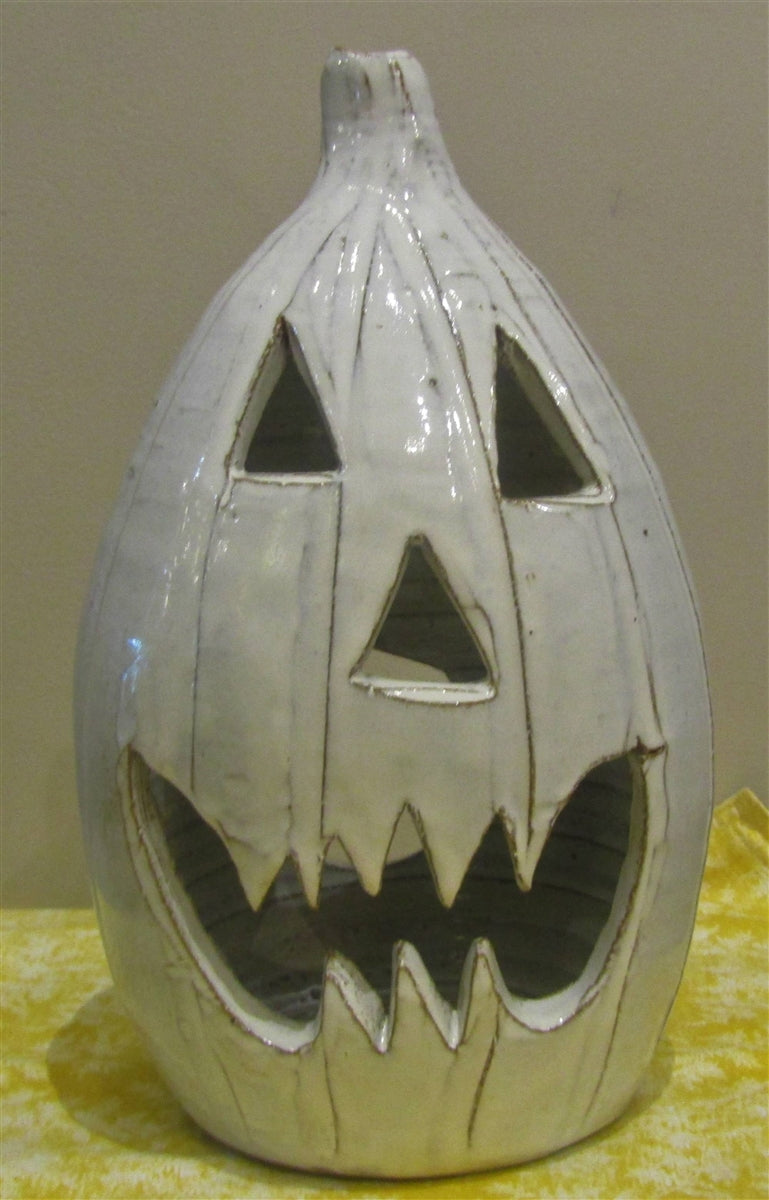 Jack O Lantern with happy cut out face for candle, electric or battery lights. For Indoors or outdoors. Fall, Thanksgiving, Halloween.