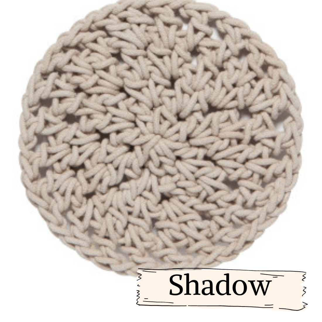 Round knotted trivet neutral colors for hot pans, dishes tablesettings