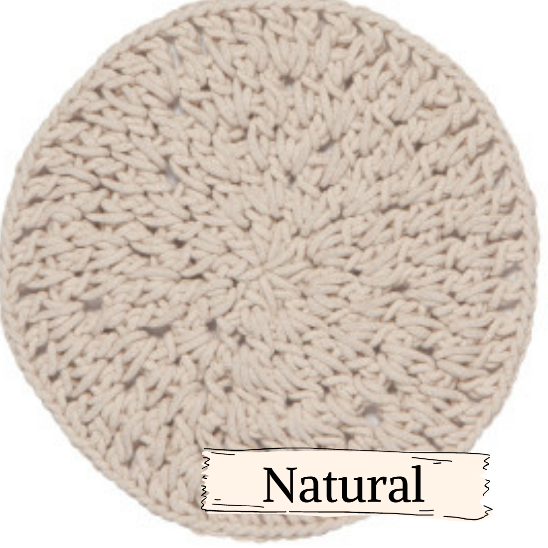 Round knotted trivet neutral colors for hot pans, dishes tablesettings