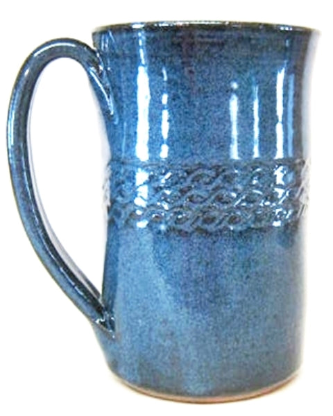 large coffee mug straight sides 4 fingers pottery handmade ceramic cup